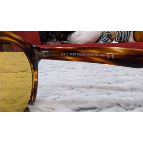 TOM FORD Tortoise Clint Sunglasses -TF537 Yellow Lens Unisex W/ Case & Box -23 - Picture 7 of 8